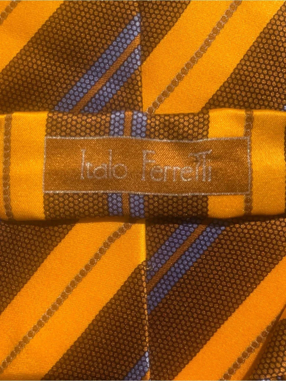 Italo Ferretti Silvi Marina Mens Tie Necktie Silk Italy Hand Made Striped